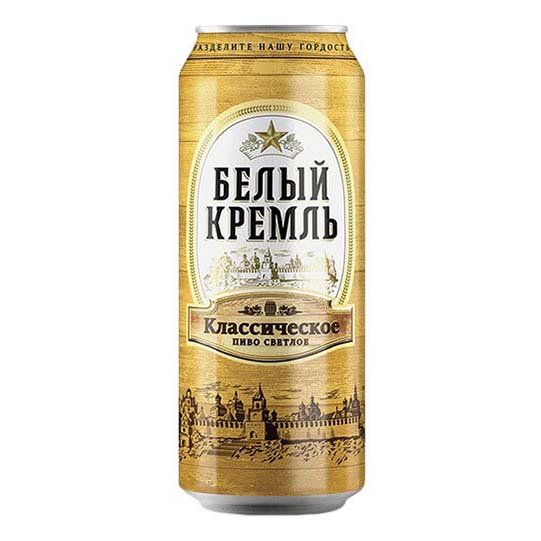 

Пиво Белый Кремль Классическое светлое 4,8% 0,45 л