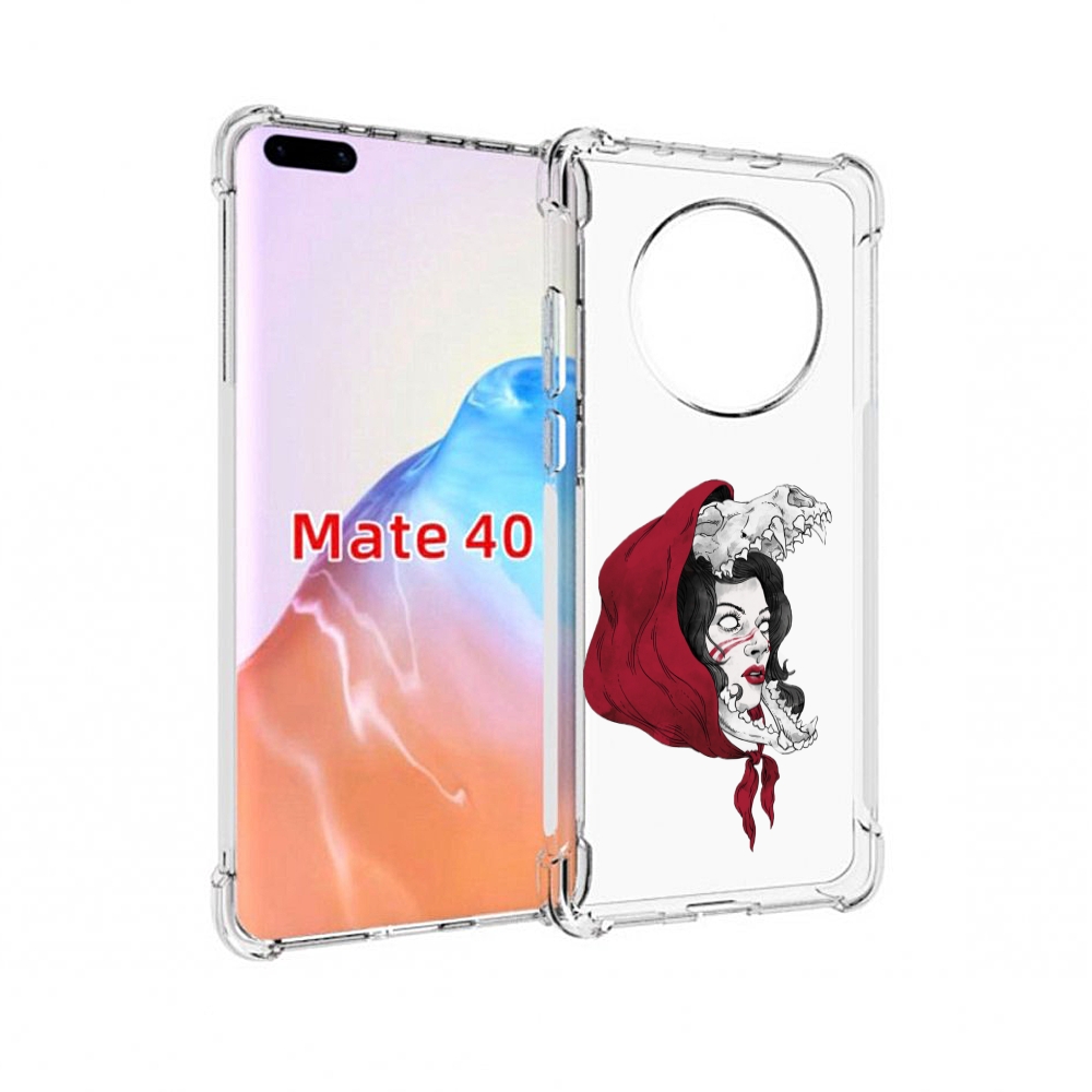

Чехол MyPads Tocco для Huawei Mate 40 Красная шапочка и волк женский, Прозрачный, Tocco