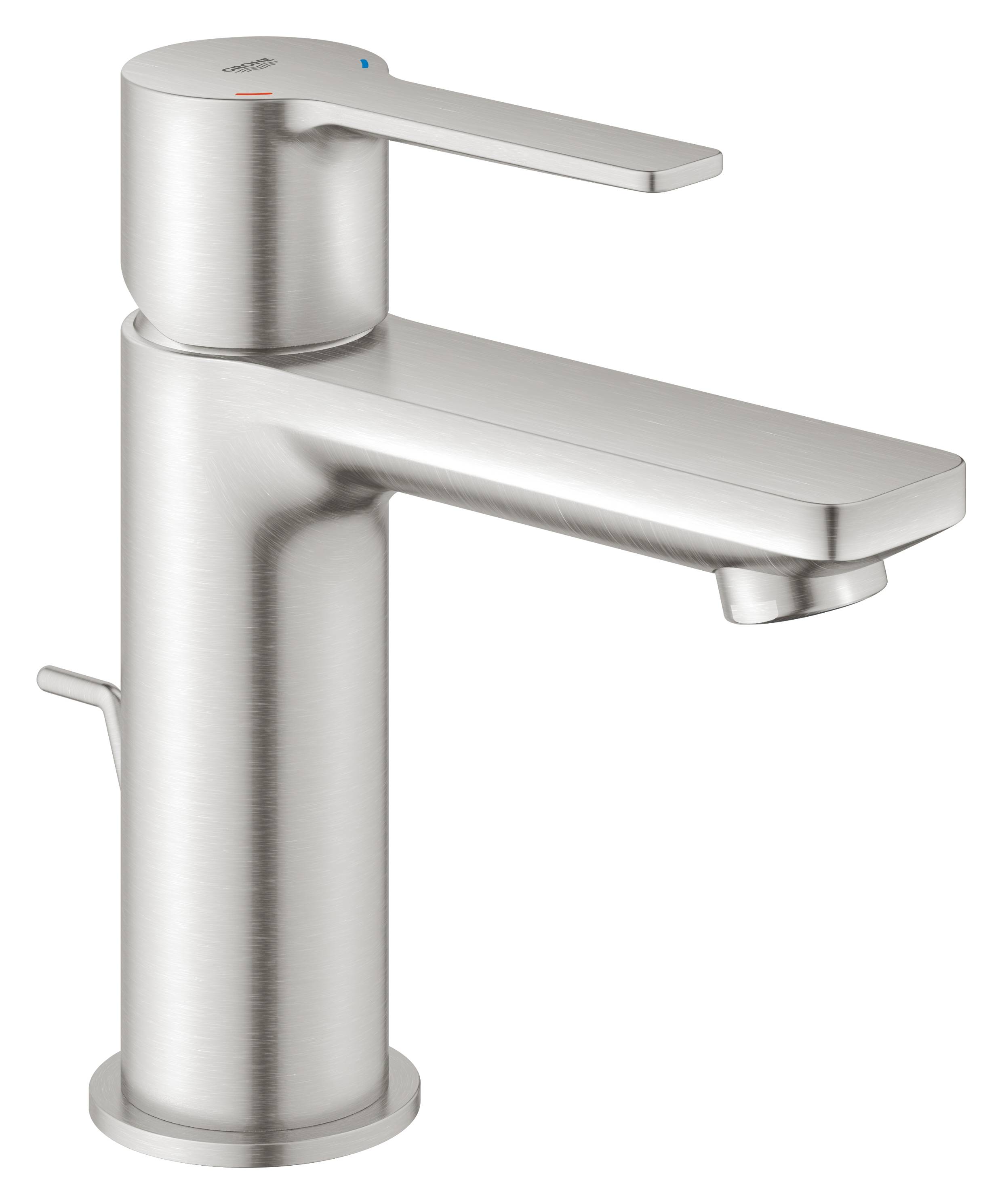 фото Смеситель для раковины grohe lineare new с донным клапаном, суперсталь (32109dc1)