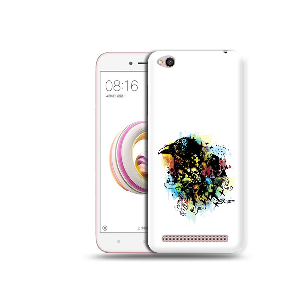 

Чехол MyPads Tocco для Xiaomi Redmi 5A ворон и черепа (PT227197.319.273), Прозрачный, Tocco