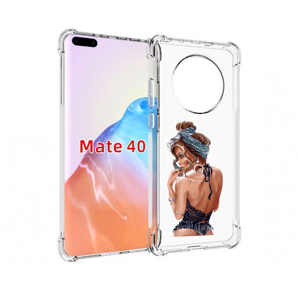 

Чехол MyPads Tocco для Huawei Mate 40 Красивая-дама женский, Прозрачный, Tocco