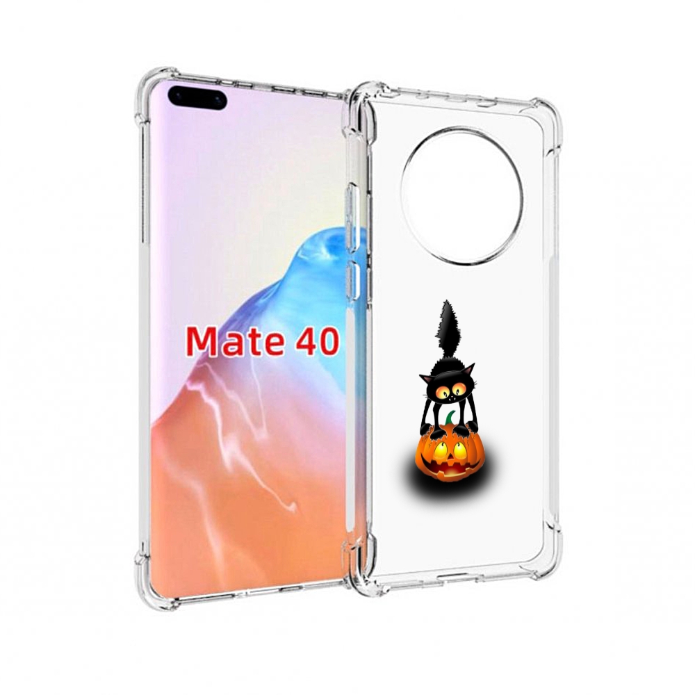 

Чехол MyPads Tocco для Huawei Mate 40 Котик с тыквой, Прозрачный, Tocco