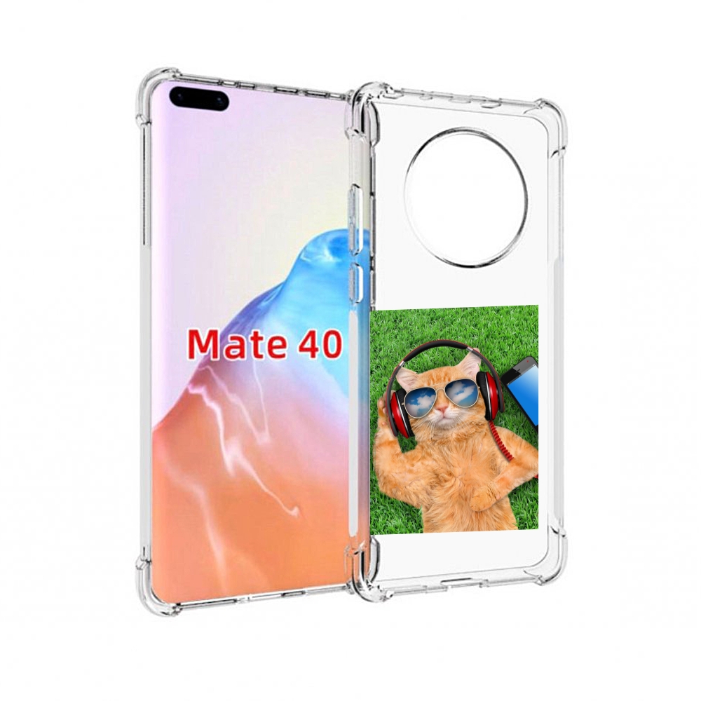 

Чехол MyPads Tocco для Huawei Mate 40 Кот-кайфарик, Прозрачный, Tocco