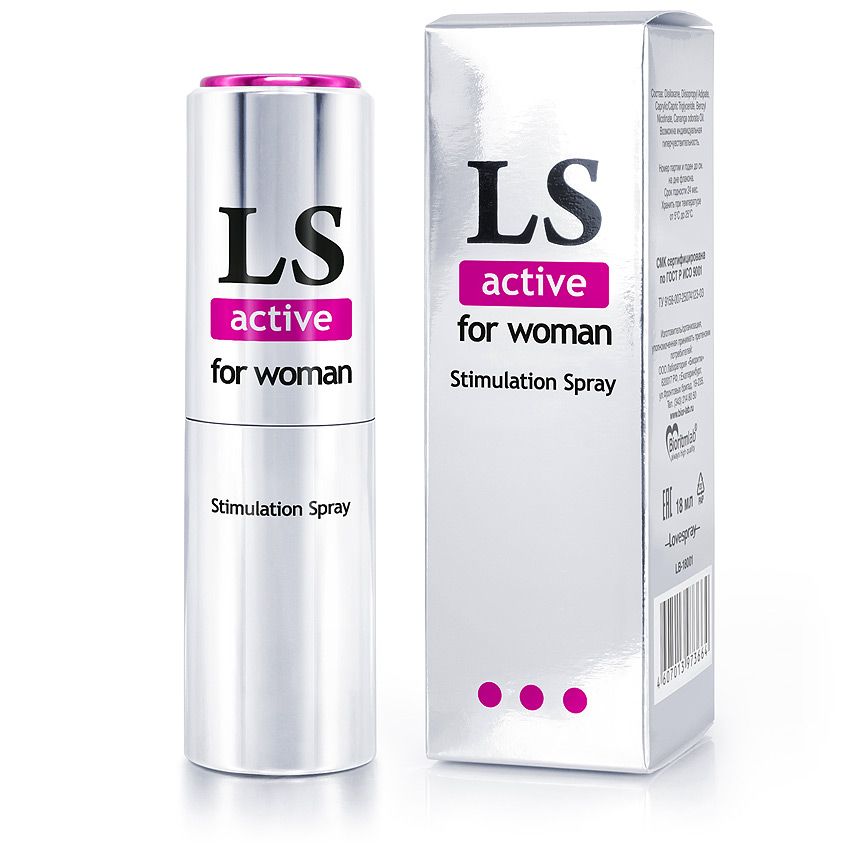 

Спрей-стимулятор Взрослая жизнь Lovespray Active Woman, для женщин, 18 мл, 30441
