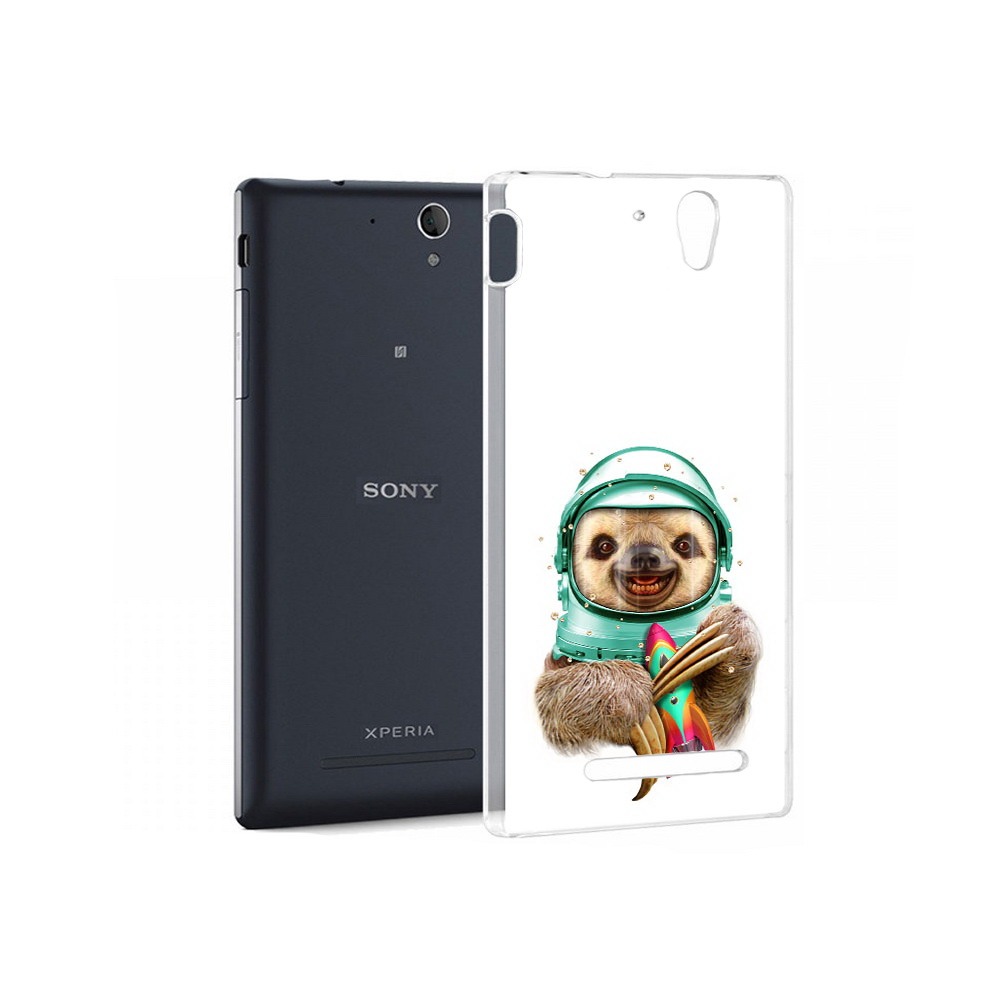 

Чехол MyPads Tocco для Sony Xperia C3 Ленивец астронавт (PT18760.251.104), Прозрачный, Tocco