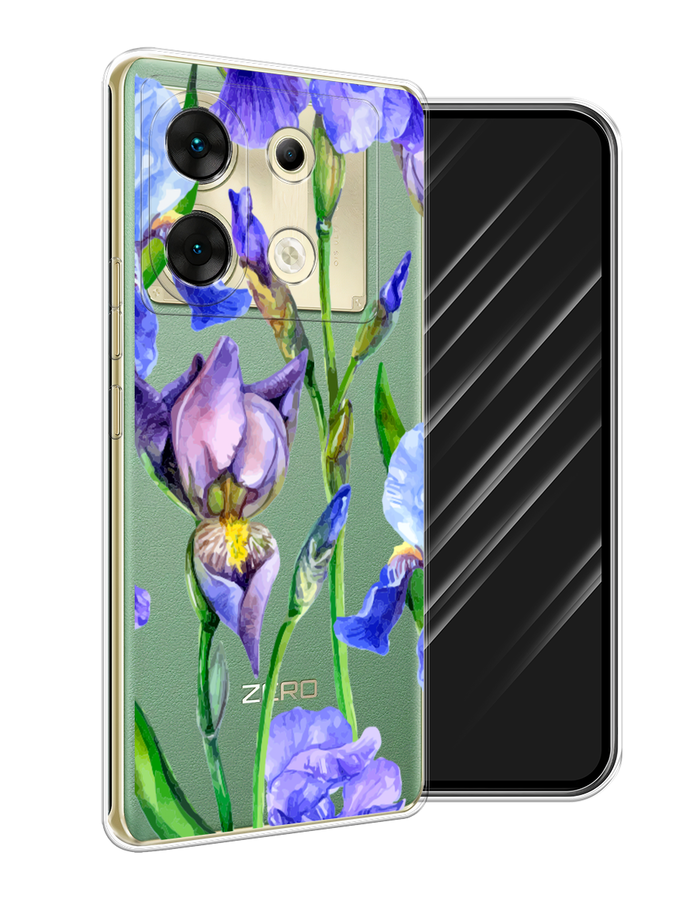 

Чехол Awog на Infinix Zero 30 5G "Синие ирисы", Фиолетовый;голубой;зеленый, 3104950-1