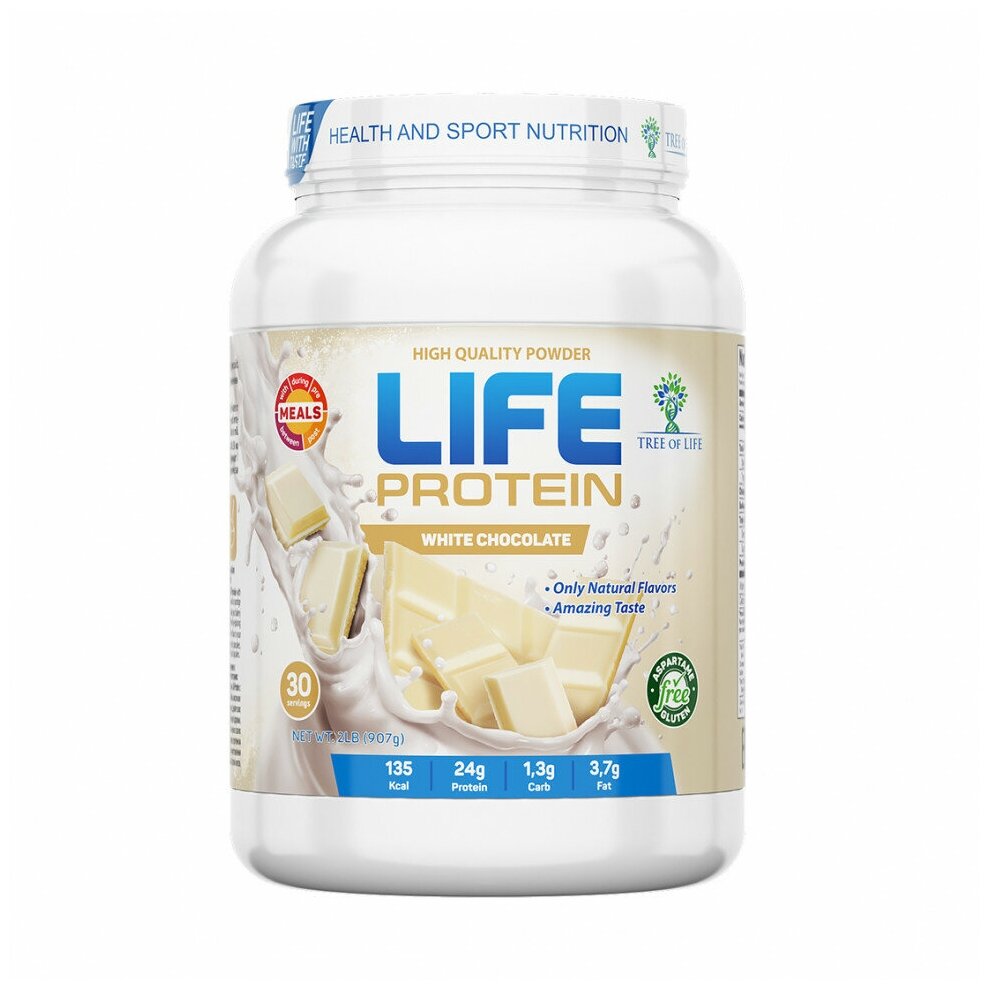 фото Протеин tree of life life protein 907 г white chocolate