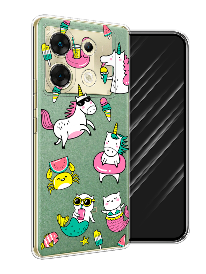 

Чехол Awog на Infinix Zero 30 5G "На отдыхе", Белый;бирюзовый;розовый, 3104950-1