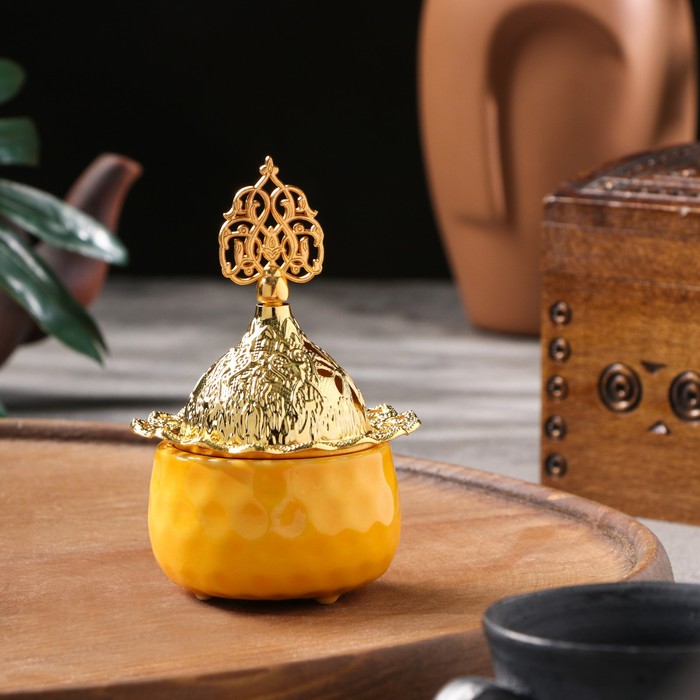 

Курильница для благовоний порошковых и конусов "Мешочек", желтый, 10,5х6,9 см