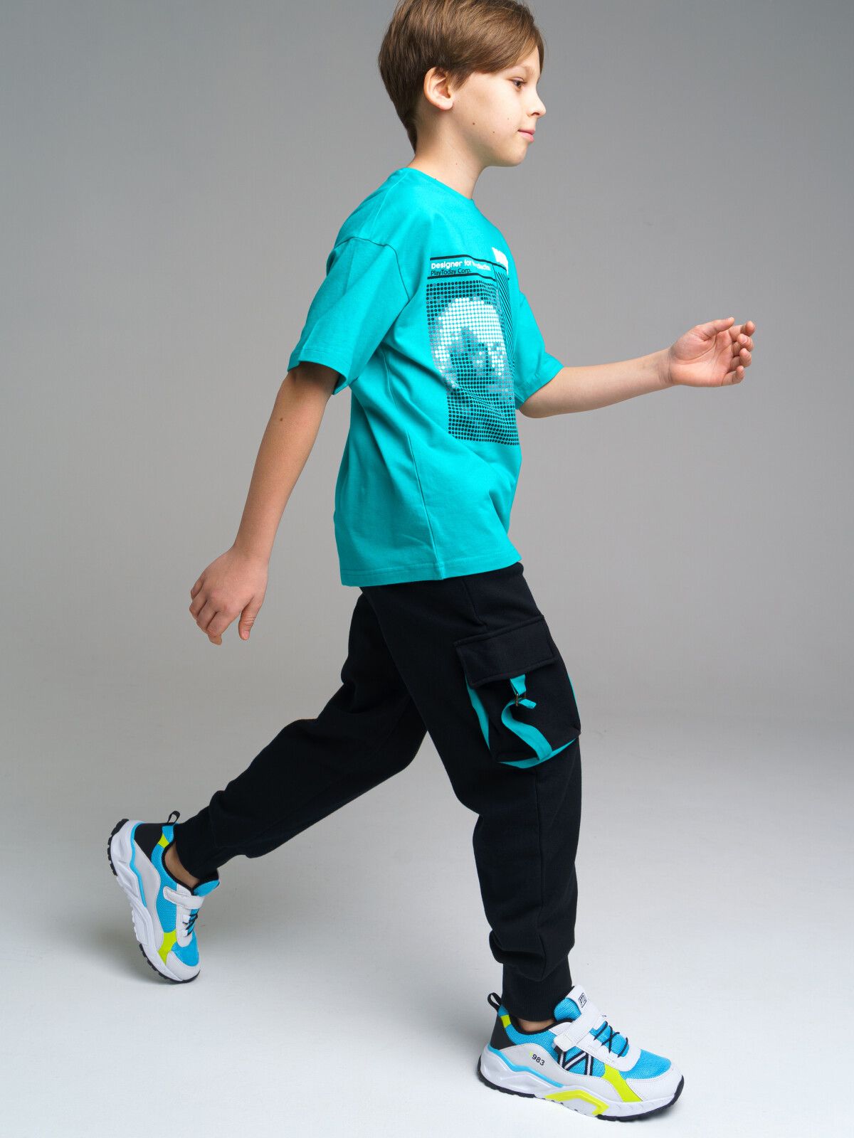 

Брюки детские PlayToday 12311126, цвет черный, темно-зеленый, размер 152, Черный;зеленый, 12311126