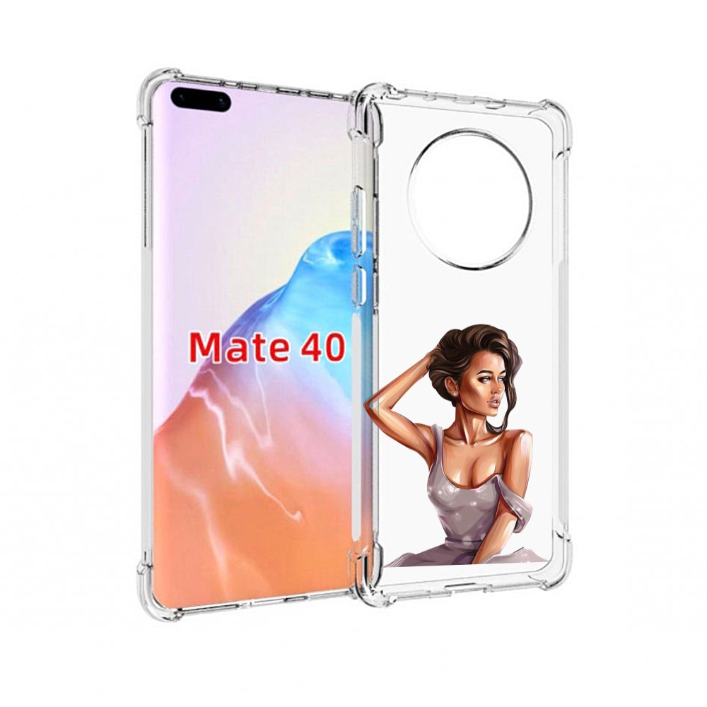 

Чехол MyPads Tocco для Huawei Mate 40 Девушка-с-прической женский, Прозрачный, Tocco