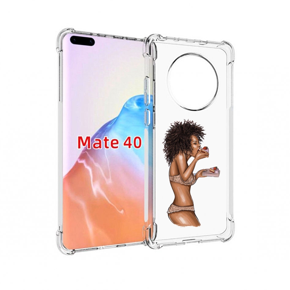 

Чехол MyPads Tocco для Huawei Mate 40 Девушка-с-пирожными женский, Прозрачный, Tocco