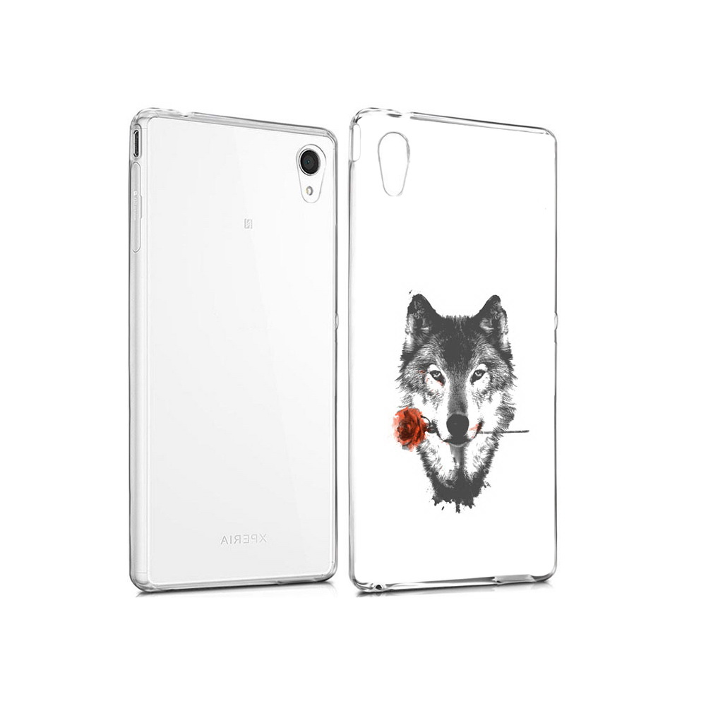 

Чехол MyPads Tocco для Sony Xperia M4 Aqua волк с розой (PT41841.249.270), Прозрачный, Tocco