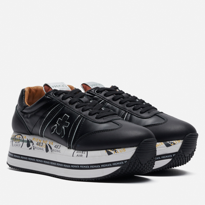 

Кроссовки женские Premiata Beth 6045 черные 40 EU, Beth 6045