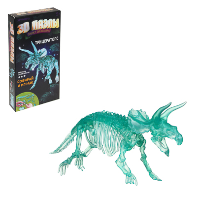 

ИГРОЛЕНД 3D Пазл "Скелет динозавра", ABS, 8х15х2,5 см, 6 дизайнов, 214-035