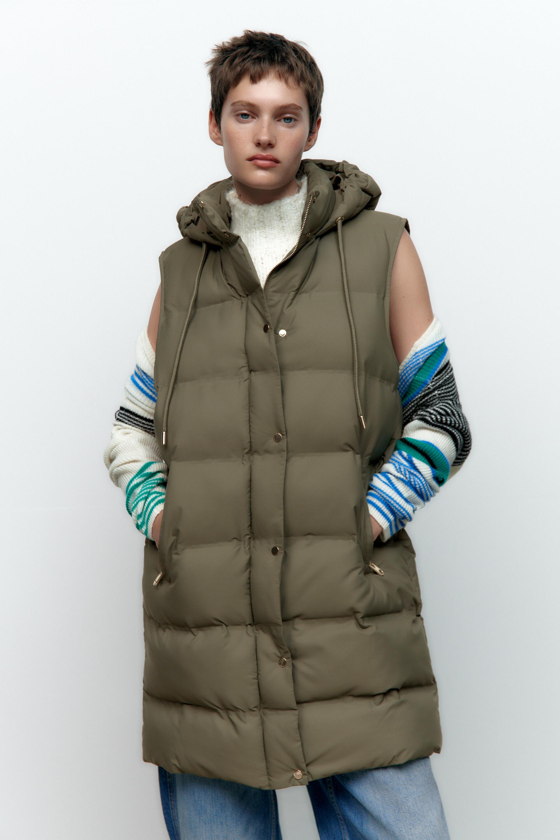 

Утепленный жилет женский ZARA 03046387 хаки S (доставка из-за рубежа), 03046387