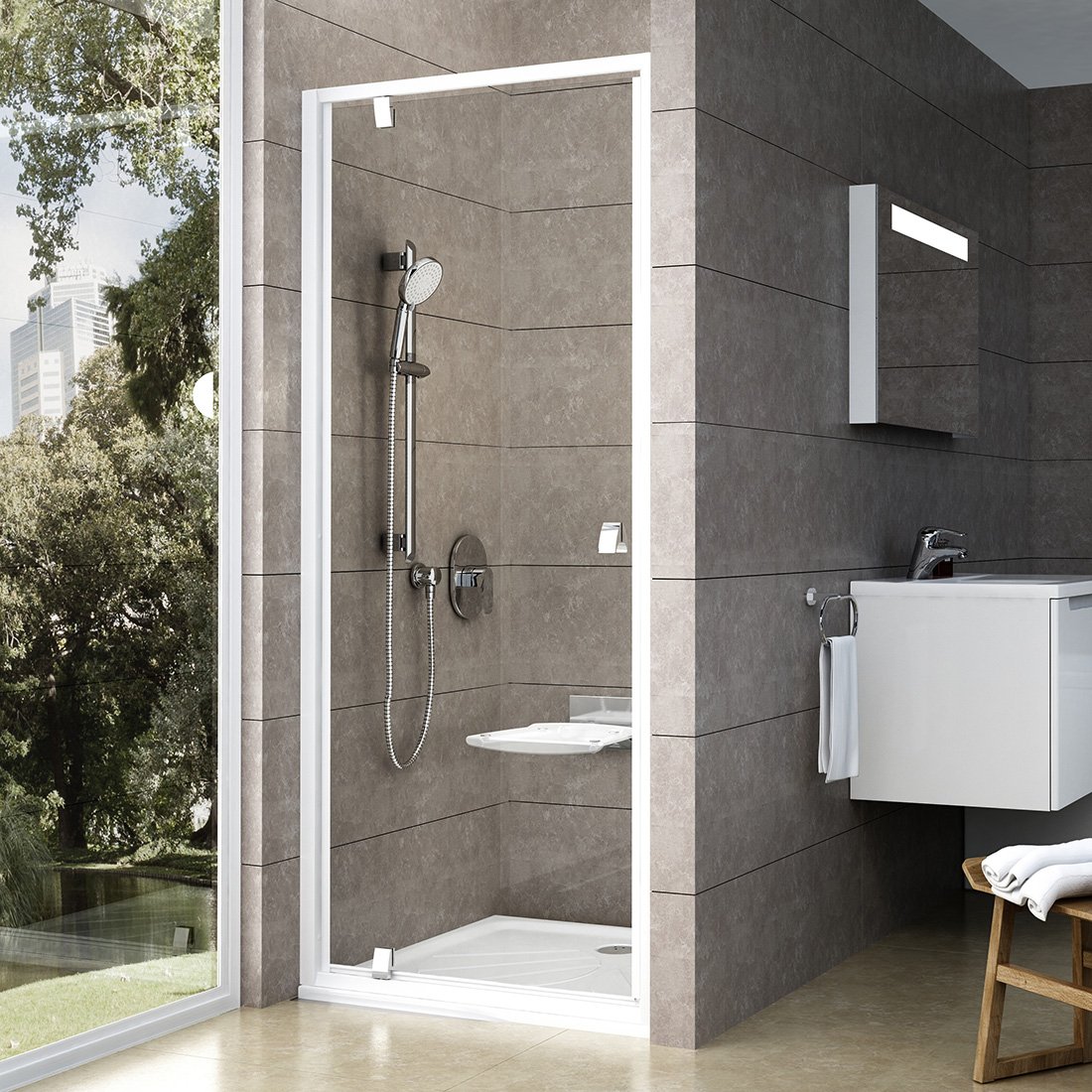 

Душевая дверь Ravak Pivot PDOP1-90 см белый профиль прозрачное стекло 03G70100Z1