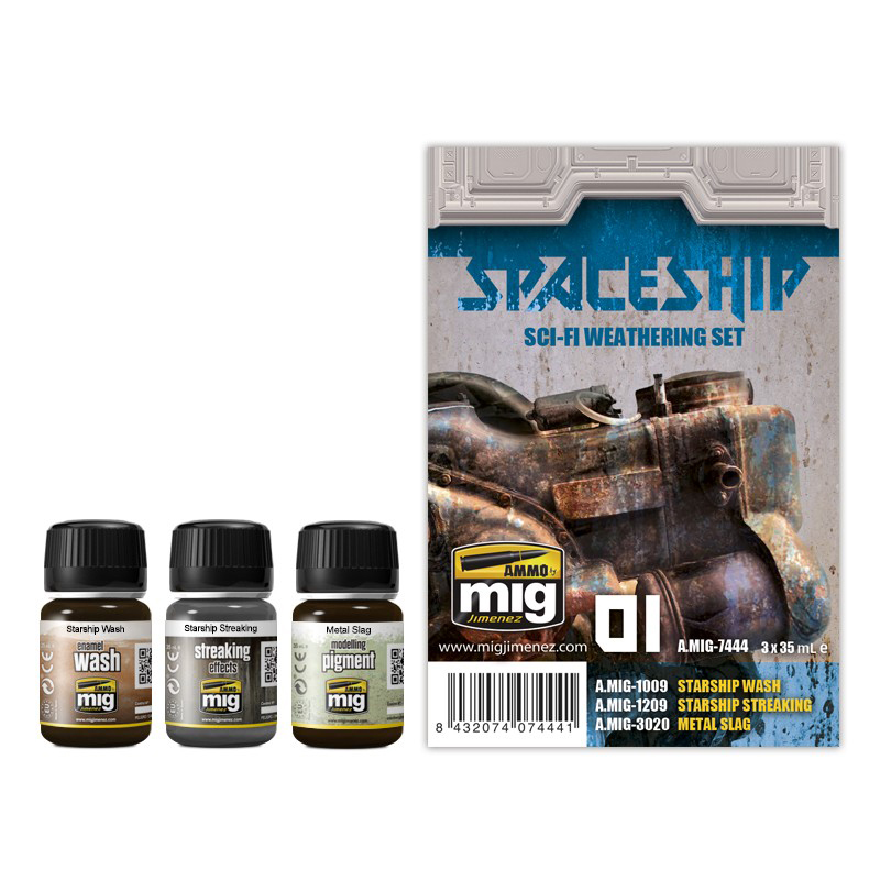 фото Набор акриловых красок ammo mig spaceship sci-fi weathering set amig7444