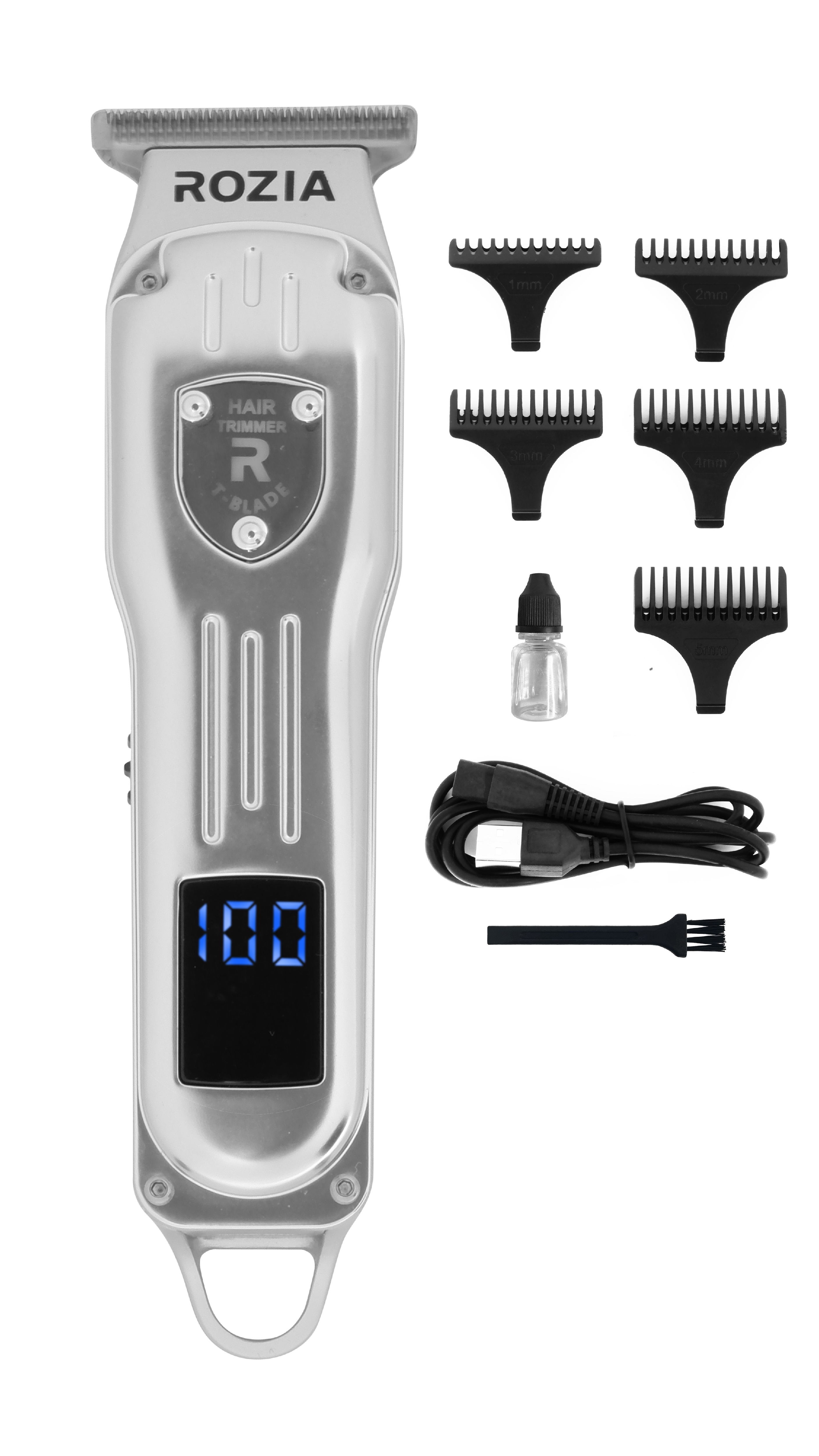 Триммер Rozia HQ-318 серебристый pdto 4 в 1 аккумуляторная электрическая борода бровь ухо нос волосы триммер