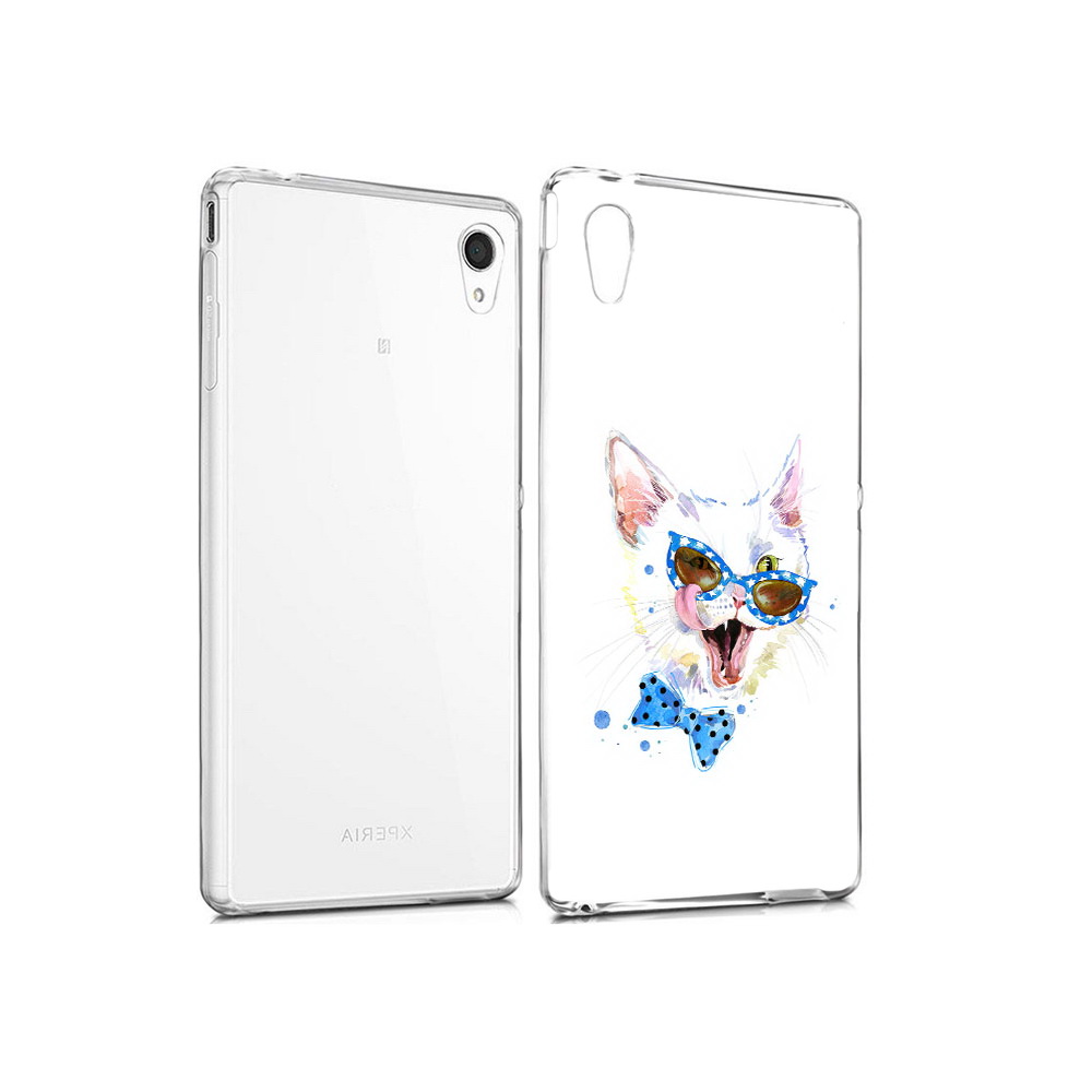 

Чехол MyPads Tocco для Sony Xperia M4 Aqua белый кот (PT41841.249.229), Прозрачный, Tocco