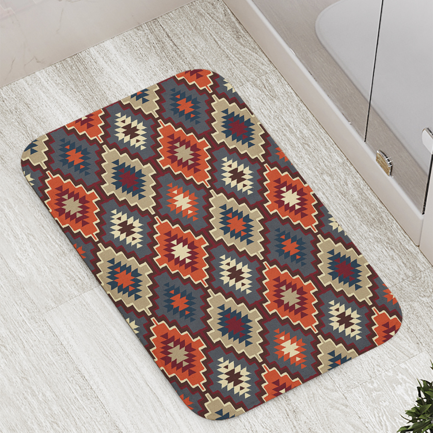 

Коврик противоскользящий JoyArty "Ромбы навахо" для ванной, сауны, бассейна, 77х52 см, Ромбы навахо