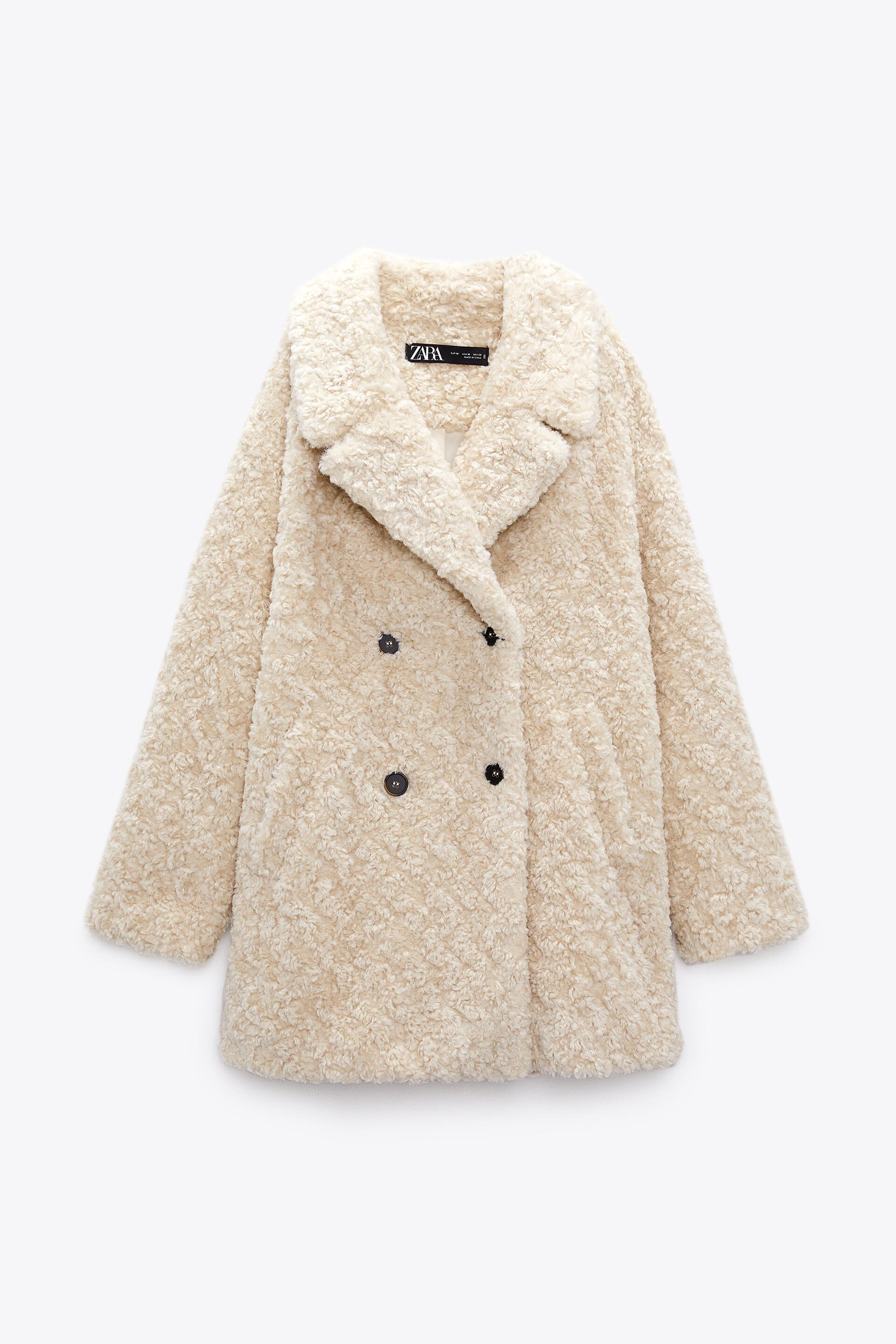 

Пальто женское ZARA 03046268 белое M (доставка из-за рубежа), 03046268