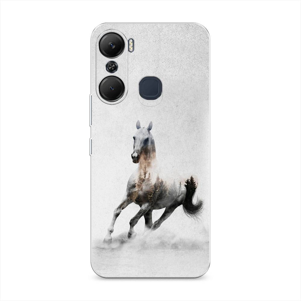 

Чехол Awog на Infinix Hot 12 Pro / Инфиникс Хот 12 Про "Лошадь лес", Серый;черный, 3102450-2