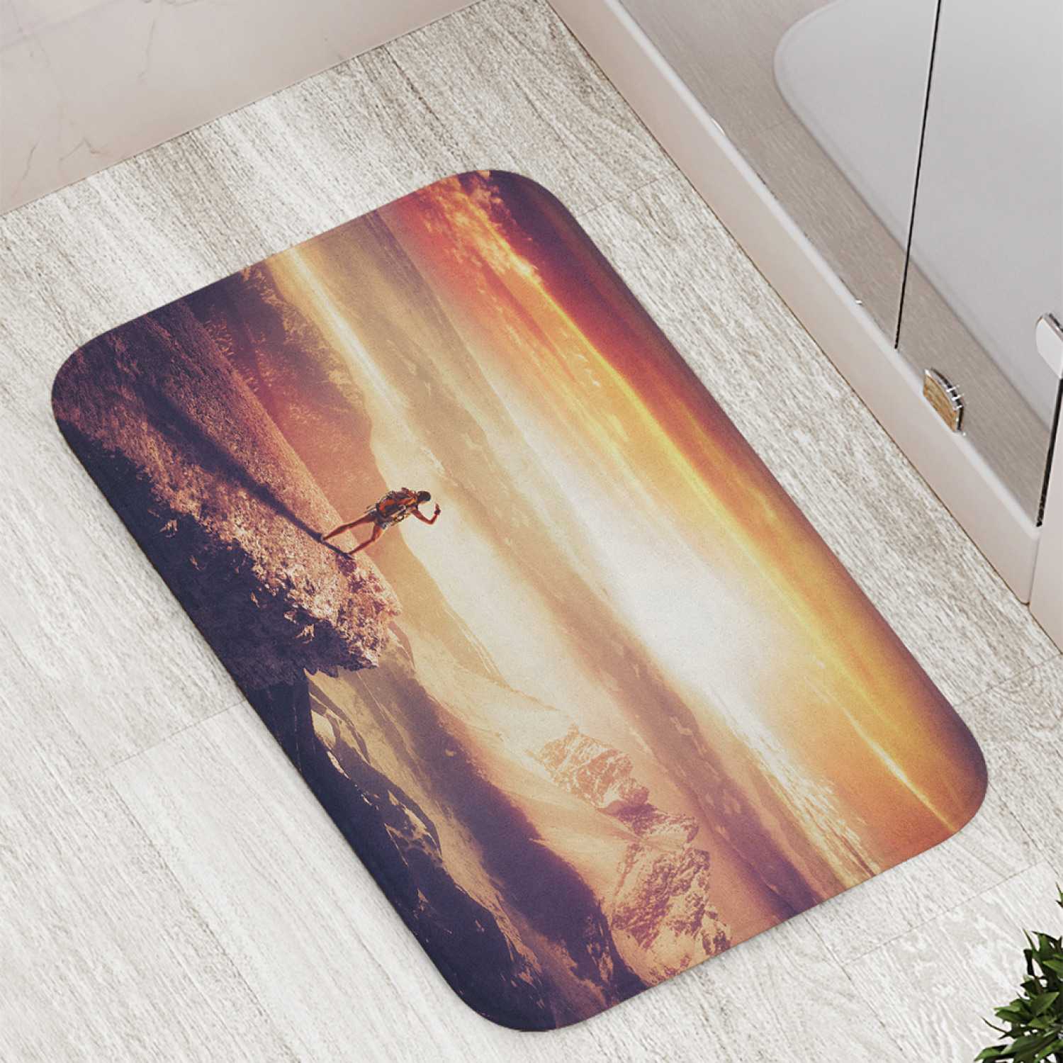 

Коврик противоскользящий JoyArty "Рассвет на вершине" для ванной, сауны, бассейна, 77х52см, Рассвет на вершине