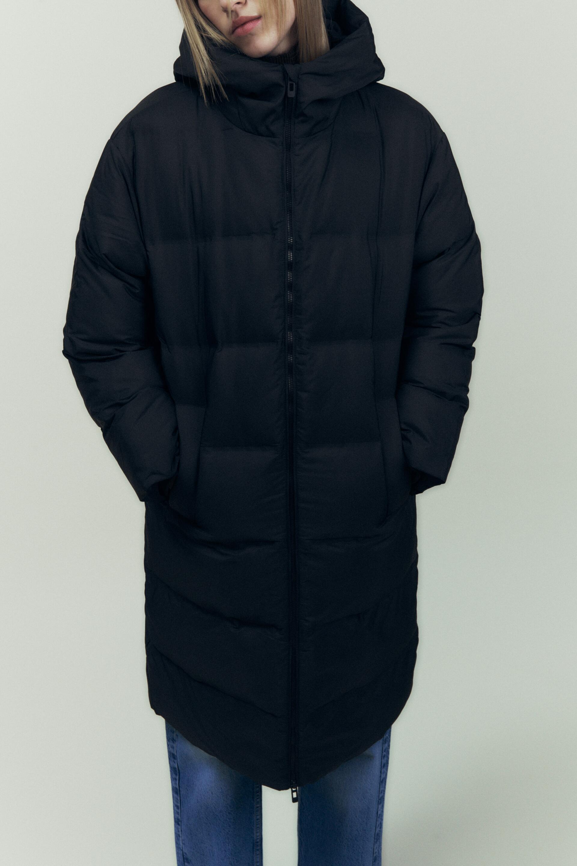 

Пуховик женский ZARA 03046228 черный M (доставка из-за рубежа), 03046228