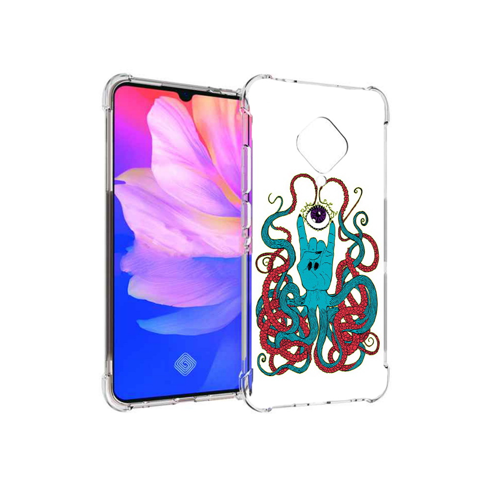 

Чехол MyPads Tocco для Vivo V17 осьминог-рука абстракция (PT147343.378.530), Прозрачный, Tocco