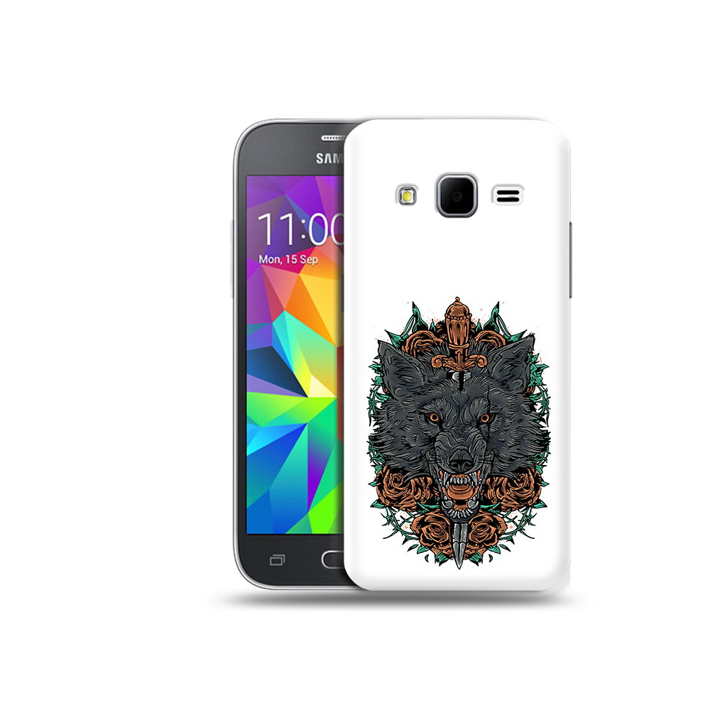 

Чехол MyPads Tocco для Samsung Galaxy Core Prime красивый злой волк (PT11933.566.409), Прозрачный, Tocco