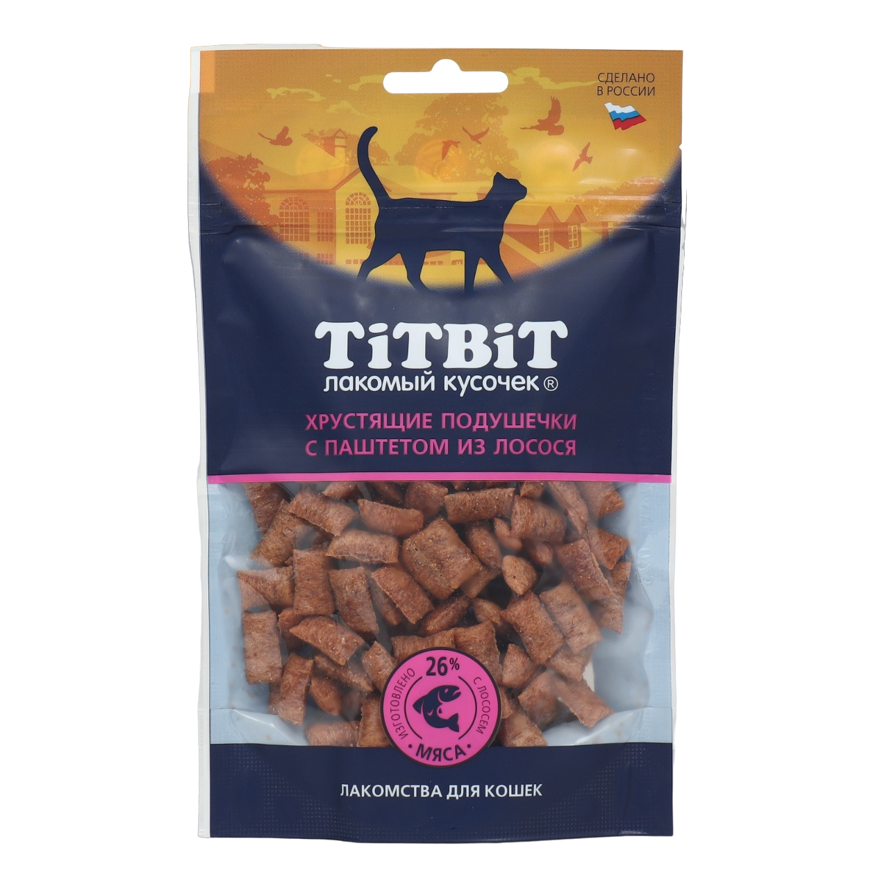 

Лакомство для кошек TiTBiT Подушечки с паштетом из лосося, 60 г