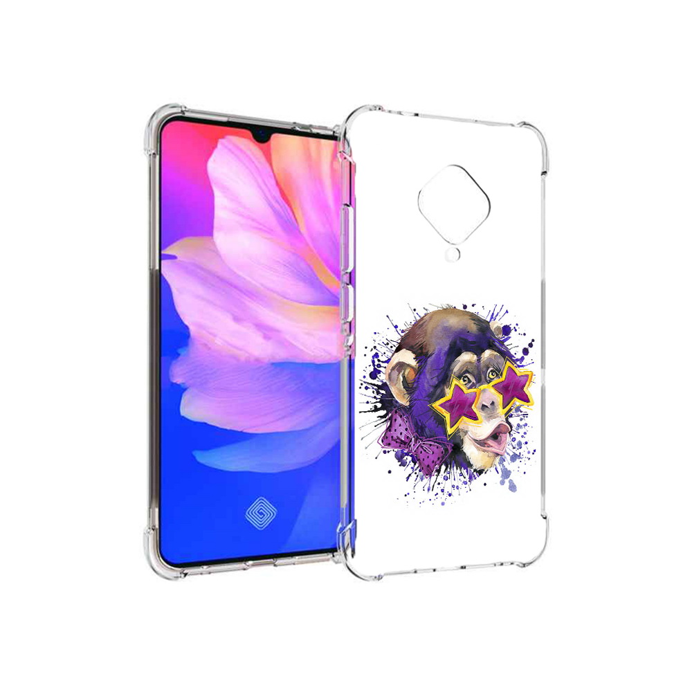 

Чехол MyPads Tocco для Vivo V17 обезьяна в очках (PT147343.378.524), Прозрачный, Tocco