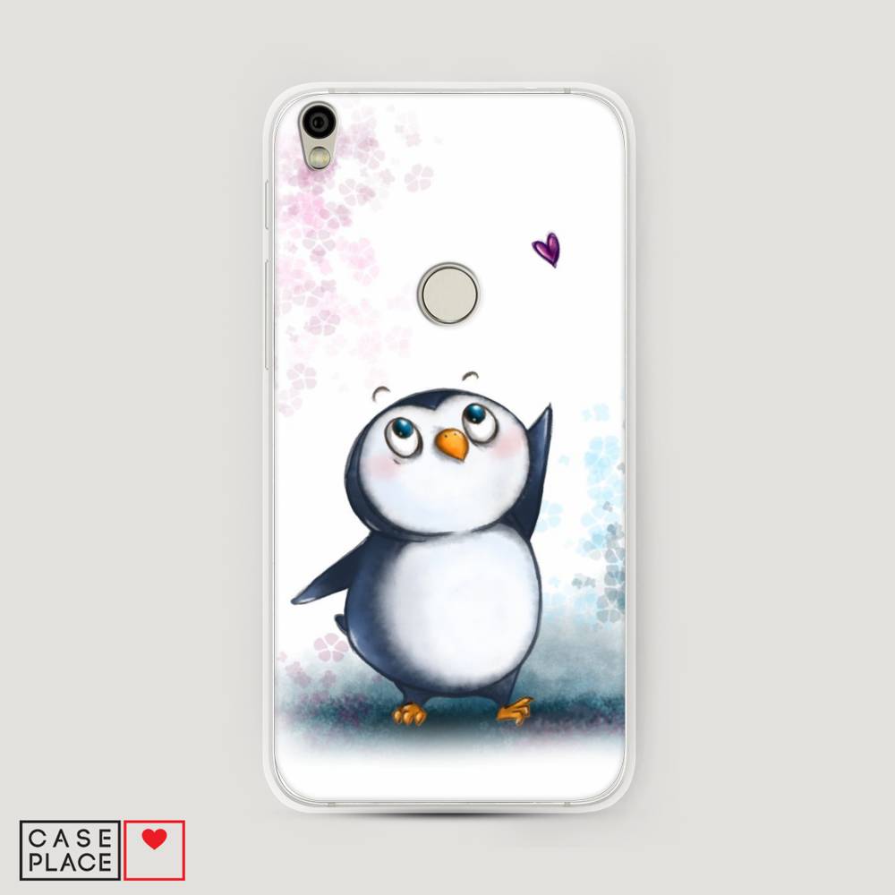 

Чехол Awog на Alcatel Shine Lite / Алкатель Шайн Лайт "Пингвин и сердечко", 170350-1