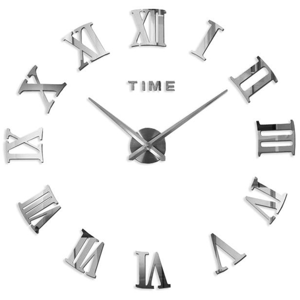 Часы настенные механические Jjt Diy римские цифры 120 см серебряные