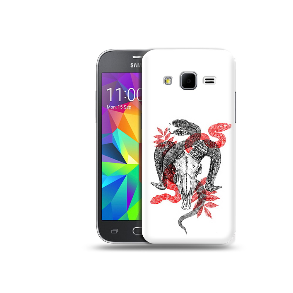 

Чехол MyPads Tocco для Samsung Galaxy Core Prime змея в черепе рисунок (PT11933.566.365), Прозрачный, Tocco