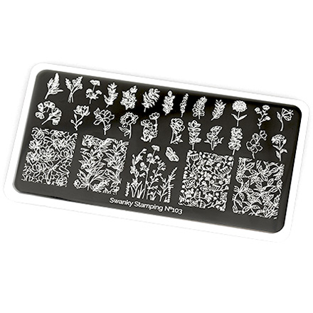 

Пластина для стемпинга Swanky Stamping №103, Серебристый