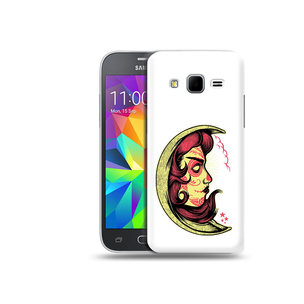 

Чехол MyPads Tocco для Samsung Galaxy Core Prime желтый полумесяц с лицом девушки, Прозрачный, Tocco