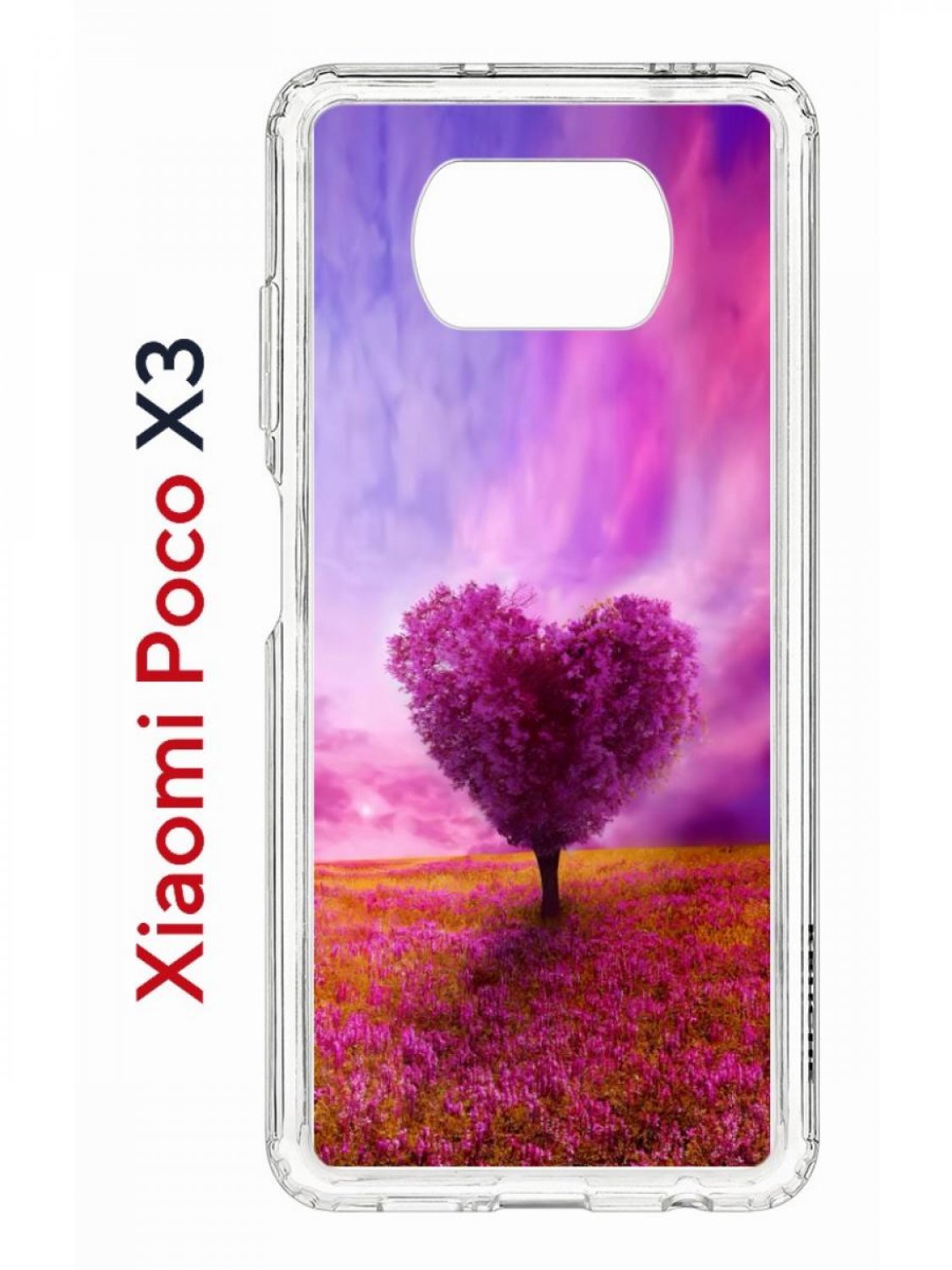 фото Чехол на xiaomi poco x3/x3 pro kruche print pink heart,противоударный бампер с принтом кruче