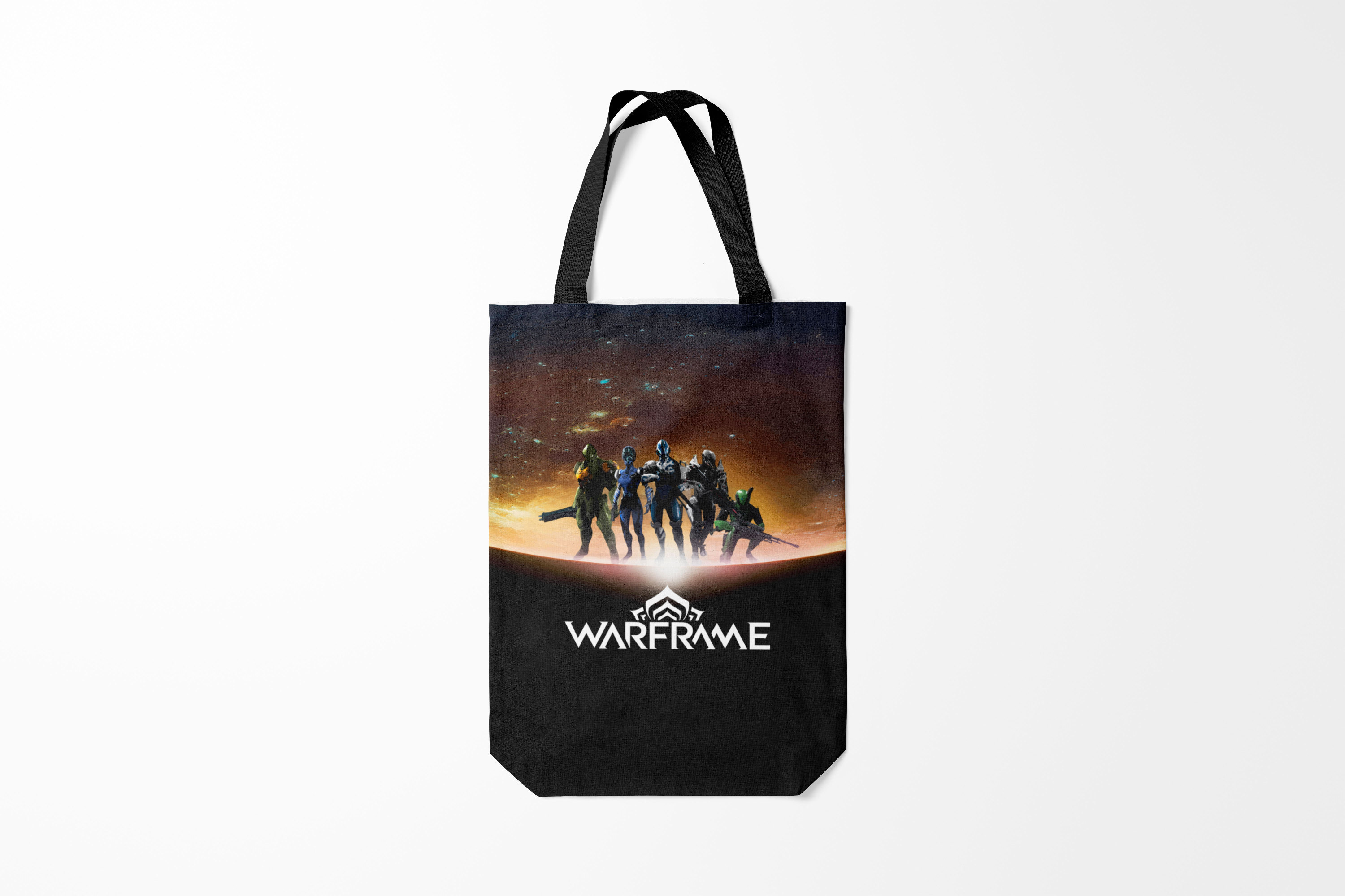 

Сумка шoппер унисекс Burnettie Warframe Planet, черный, Warframe Planet