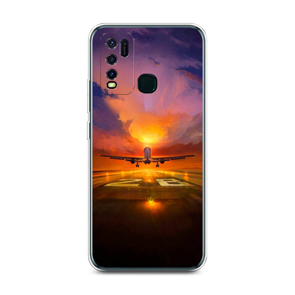 

Чехол на Vivo Y30 "Самолет на посадке", Оранжевый;синий, 262650-6