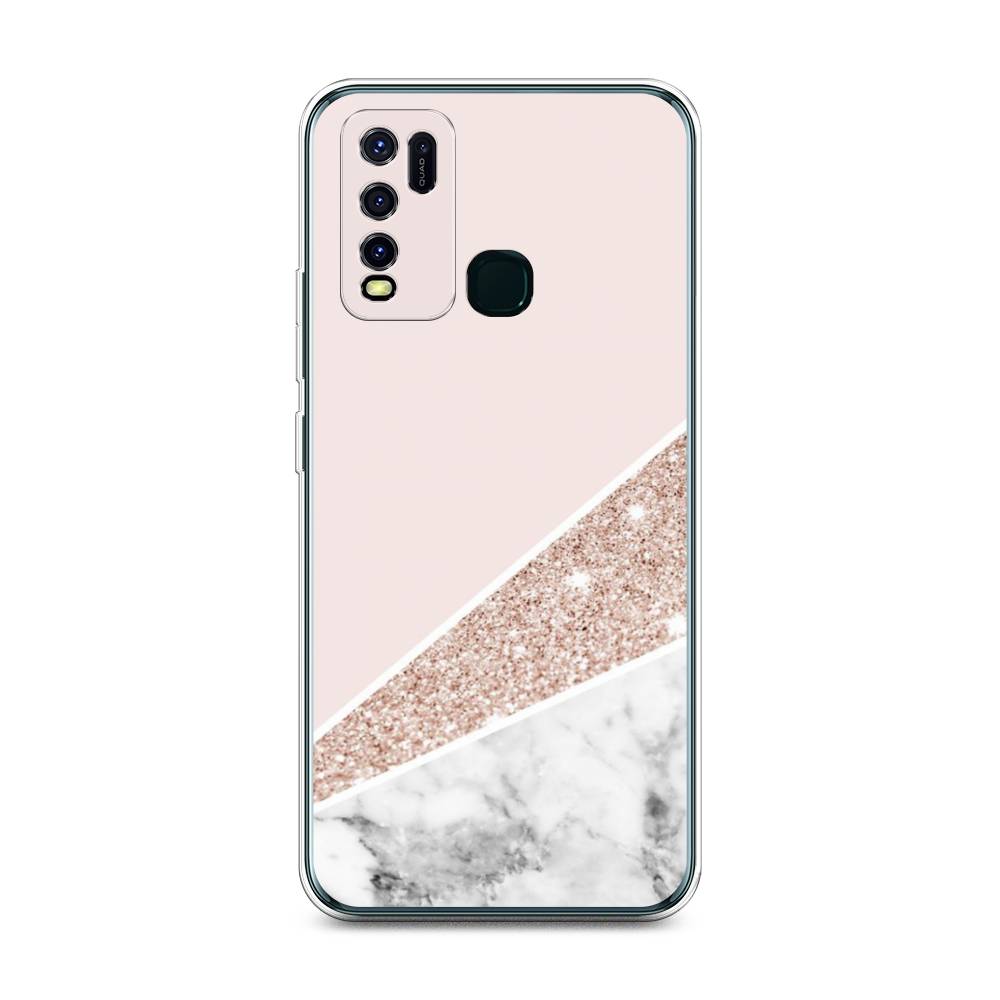 

Чехол на Vivo Y30 "Блестящий розовый мрамор", 262650-3