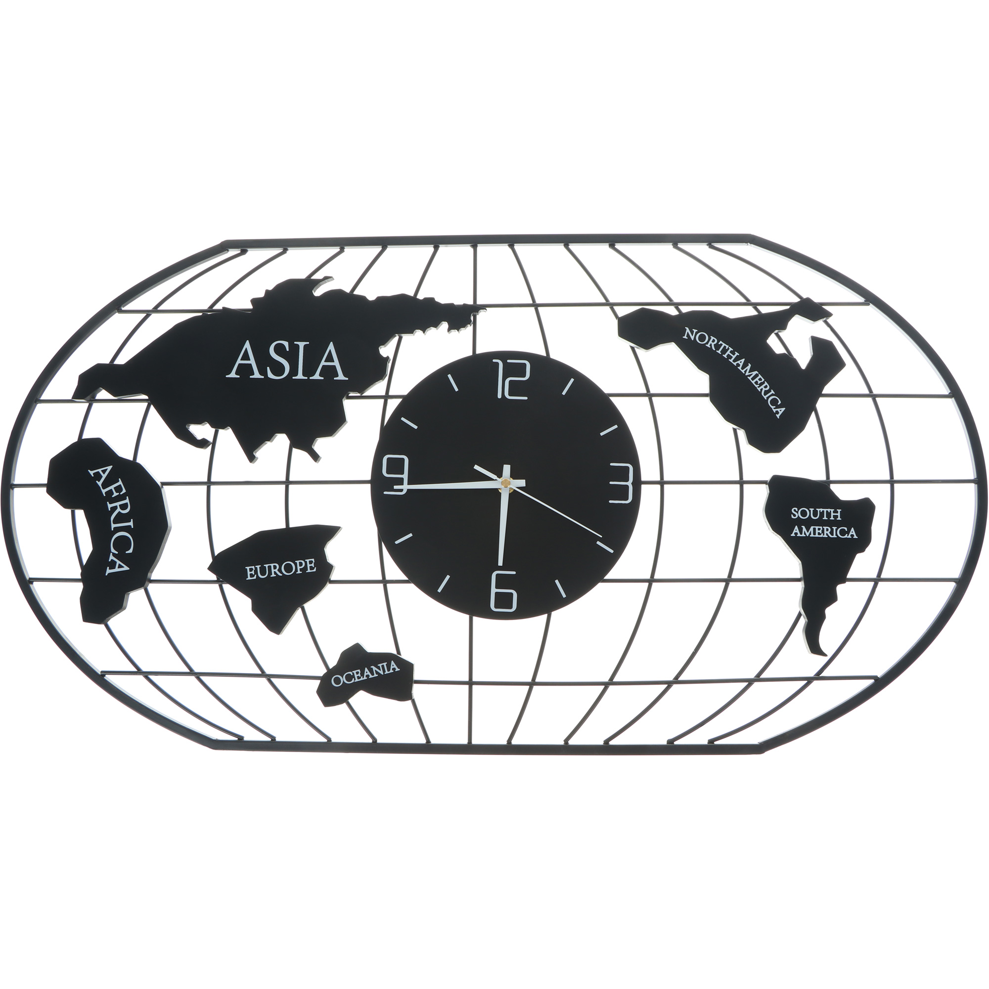 фото Часы настенные jjt карта мира 78 х 40 см