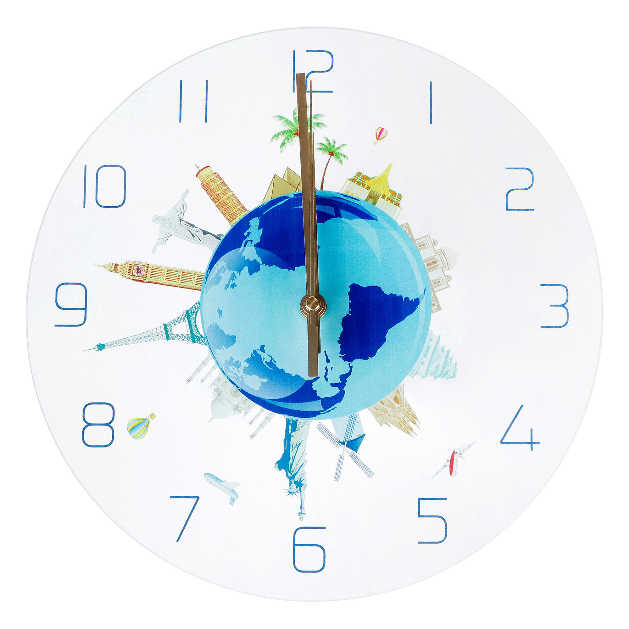Часы настенные JJT Вокруг света 29,5 x 29,5 см