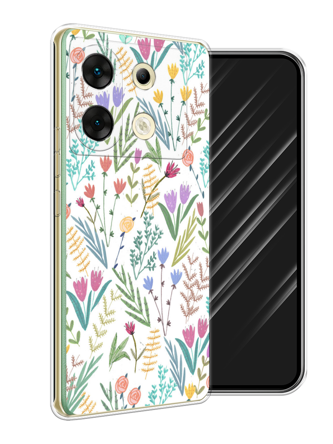 

Чехол Awog на Infinix Zero 30 5G "Полевые цветы рисунок", Белый;зеленый, 3104950-1
