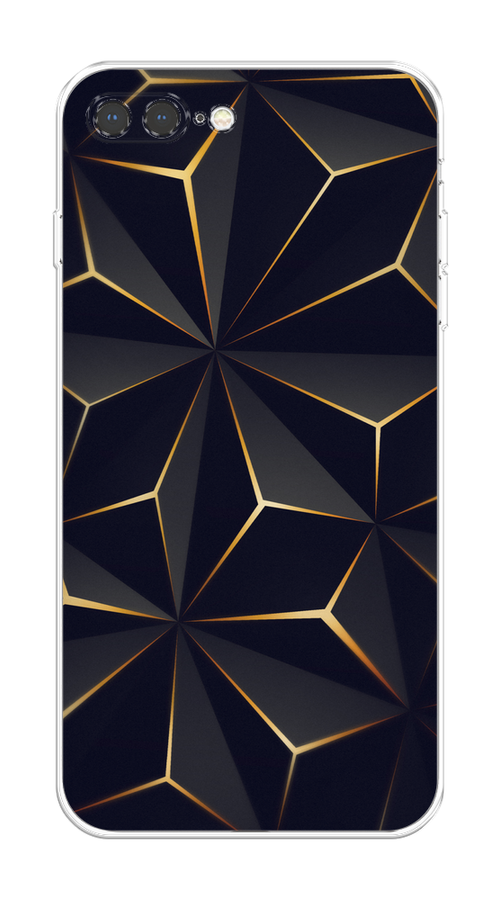 

Чехол на Apple iPhone 8 Plus "Черные полигоны", Золотистый;черный, 10950-3