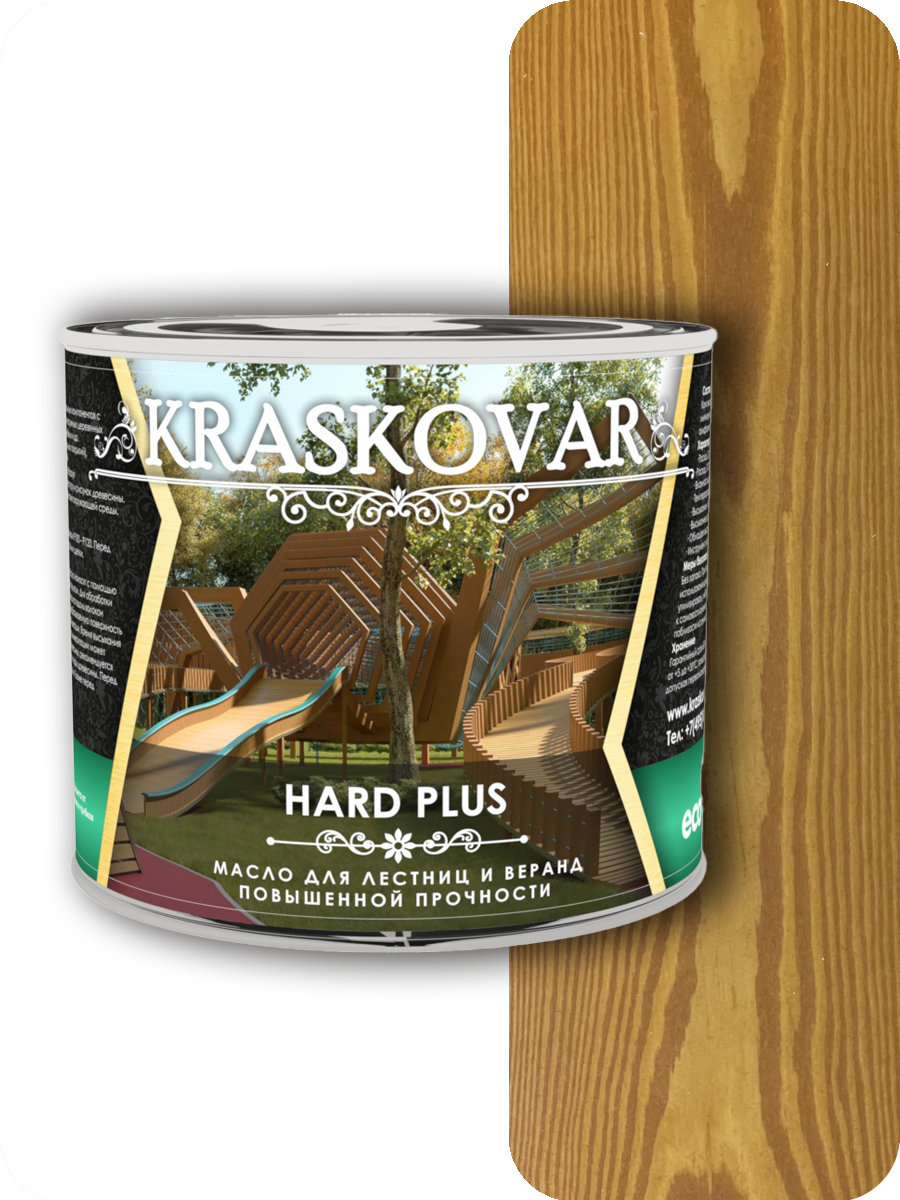 

Масло повышенной прочности для лестниц и веранд Kraskovar Hard Plus тик 2,2л, Коричневый