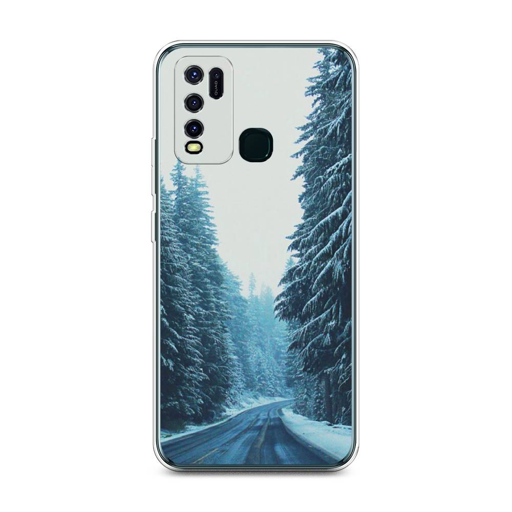 

Чехол на Vivo Y30 "Зима 9", Бежевый;голубой;черный, 262650-2