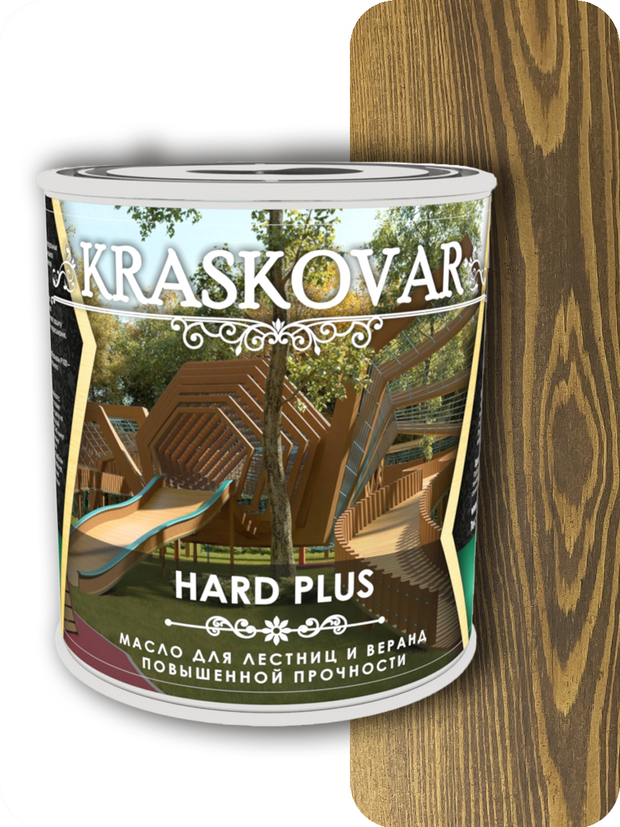 Масло повышенной прочности для лестниц и веранд Kraskovar Hard Plus орех 0,75л