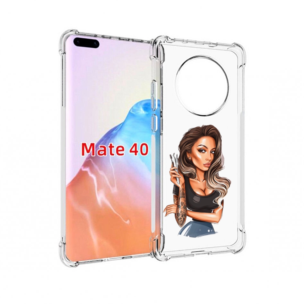 

Чехол MyPads Tocco для Huawei Mate 40 Девушка-бровист, Прозрачный, Tocco